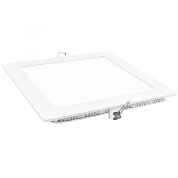 Downlight led cuadrado blanco 18w.calida