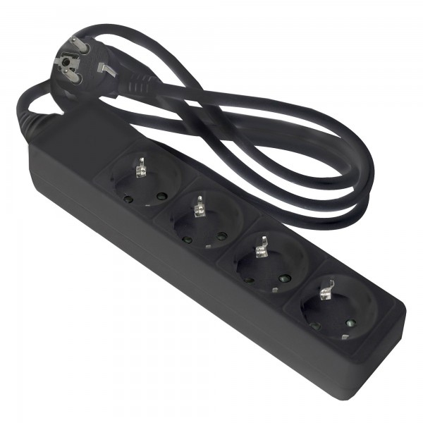 Base onlex negra 4tomas cable 1,5mt