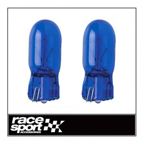 Bombilla t10 5w 12v vidrio azul . blister 2 piezas.