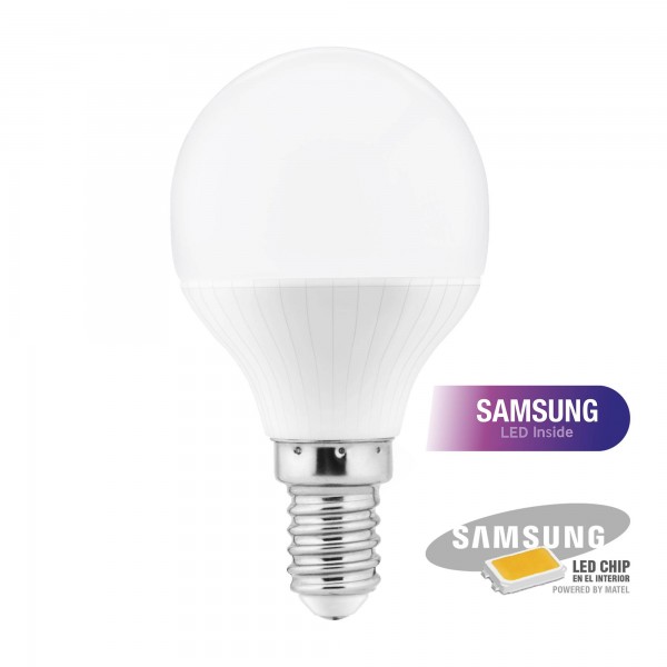 Bomb.led samsung esferica  e14 8w.fria (caja de 10 unidades)
