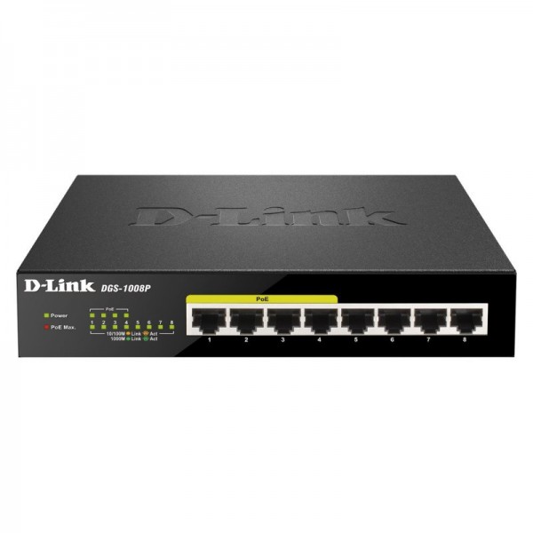 D-link dgs-1008p switch 8xgb 4xpoe