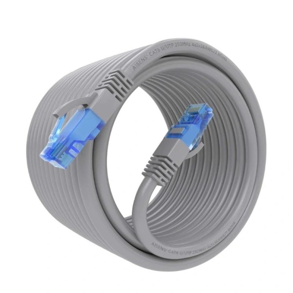 Aisens cable rj45 cat.6 utp awg26 cca gris 10m