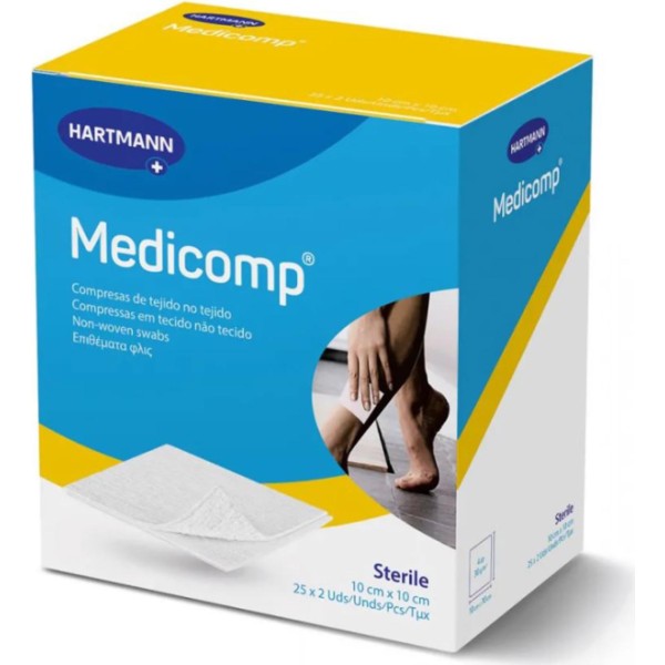 Medicomp esteriles compresas 10x10cm pack 2un