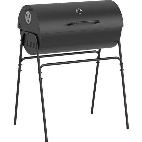 Barbacoa carbón xl con tapa, negra, 76,8 x 40,5 x 103,3 cm