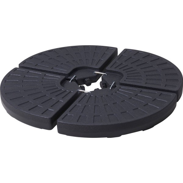Base negra para sombrilla 4 piezas, 48 x 48 x 7,5 cm