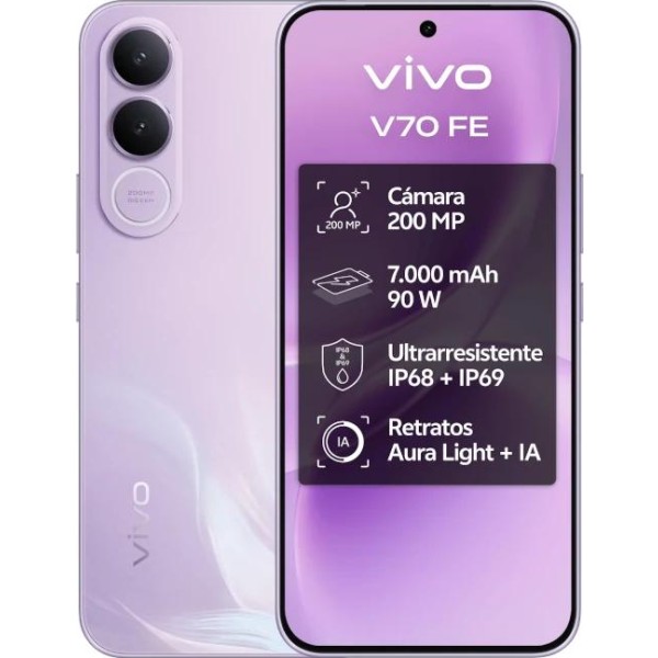 Vivo v70 fe 8gb 512gb bundle ch90w+ buds3 purple
